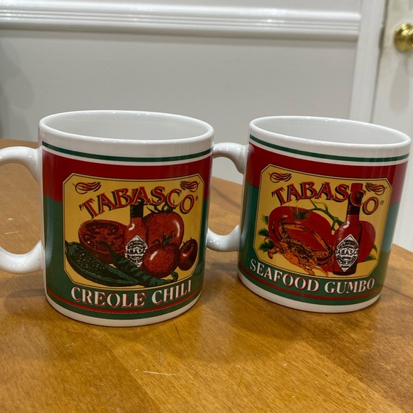 NWOT.  Set of 2, 16oz., Tabasco brand, ceramic mugs. - Picture 2 of 11